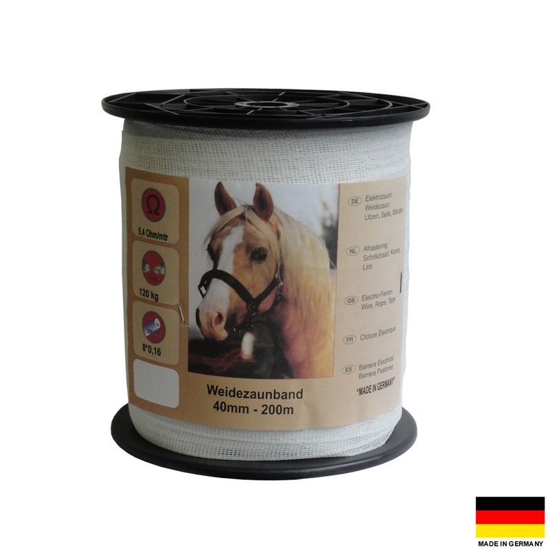 FETTUCCIA ALTA 4 CM, 200 METRI MADE IN GERMANY A 8 FILI, COLORE BIANCO