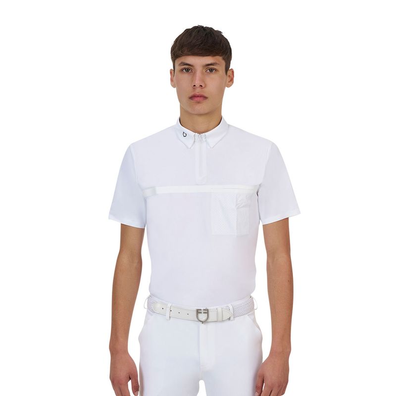 POLO CONCORSO UOMO EQUESTRO RIDERTECHNOLOGY MANICA CORTA E ZIP