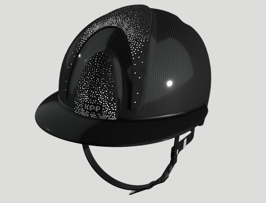 KEP ITALIA ELIGHT LUCIDO NERO IN CARBONIO CON 3 COPERCHIETTI IN CAMOSCIO NERO E SWA NEBULA SILVER