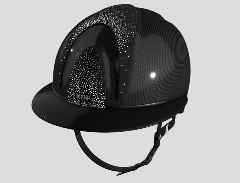 KEP ITALIA ELIGHT LUCIDO NERO IN CARBONIO CON 3 COPERCHIETTI IN CAMOSCIO NERO E SWA NEBULA SILVER