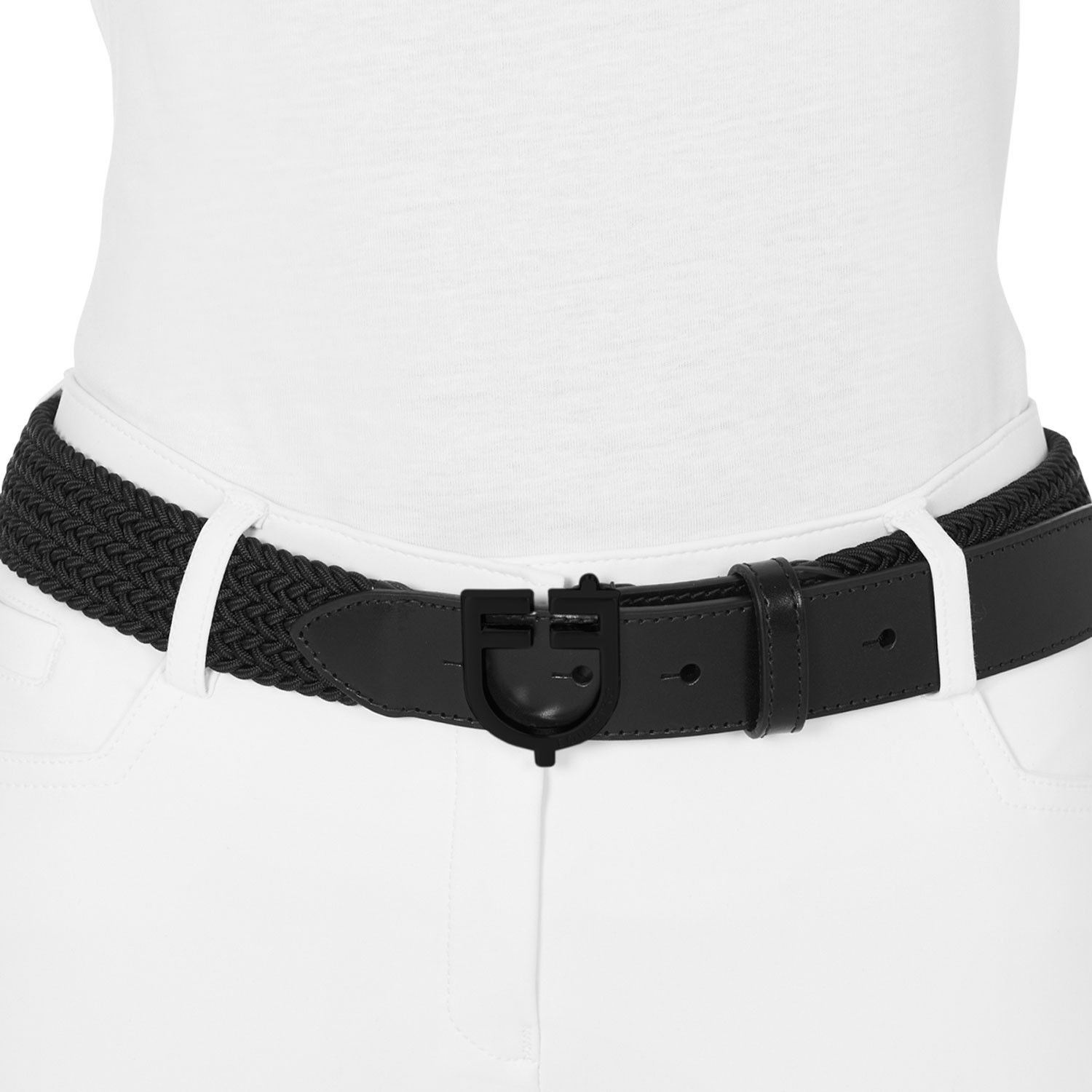CINTURA ELASTICA CON FIBBIA NERA E LOGO CINTURA ELASTICA CON FIBBIA NERA E LOGO