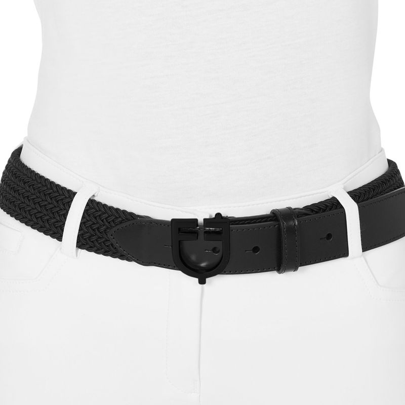 CINTURA ELASTICA CON FIBBIA NERA E LOGO CINTURA ELASTICA CON FIBBIA NERA E LOGO