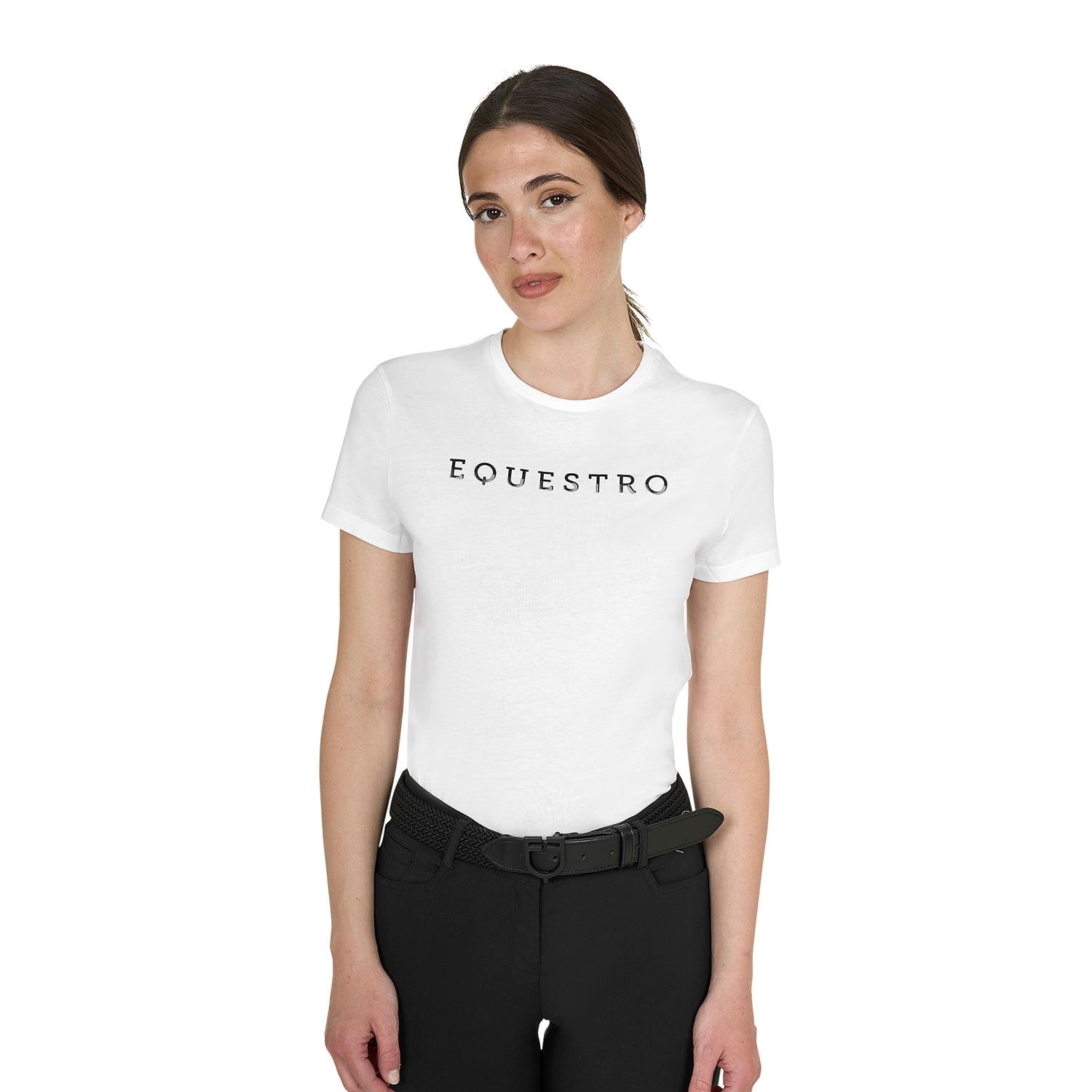 T-SHIRT DONNA IN COTONE LOGO LAMINATO T-SHIRT DONNA IN COTONE LOGO LAMINATO