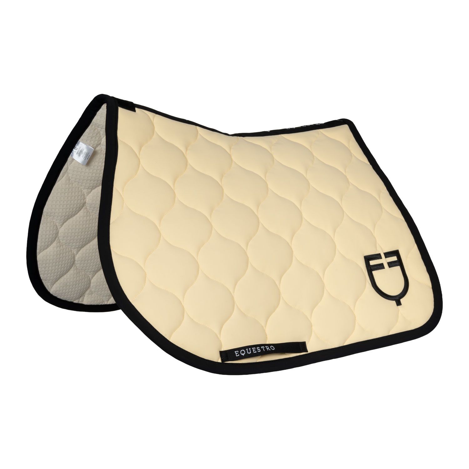 SET SOTTOSELLA E CUFFIA BLACK LINE CON TRAPUNTATURA A QUADRI