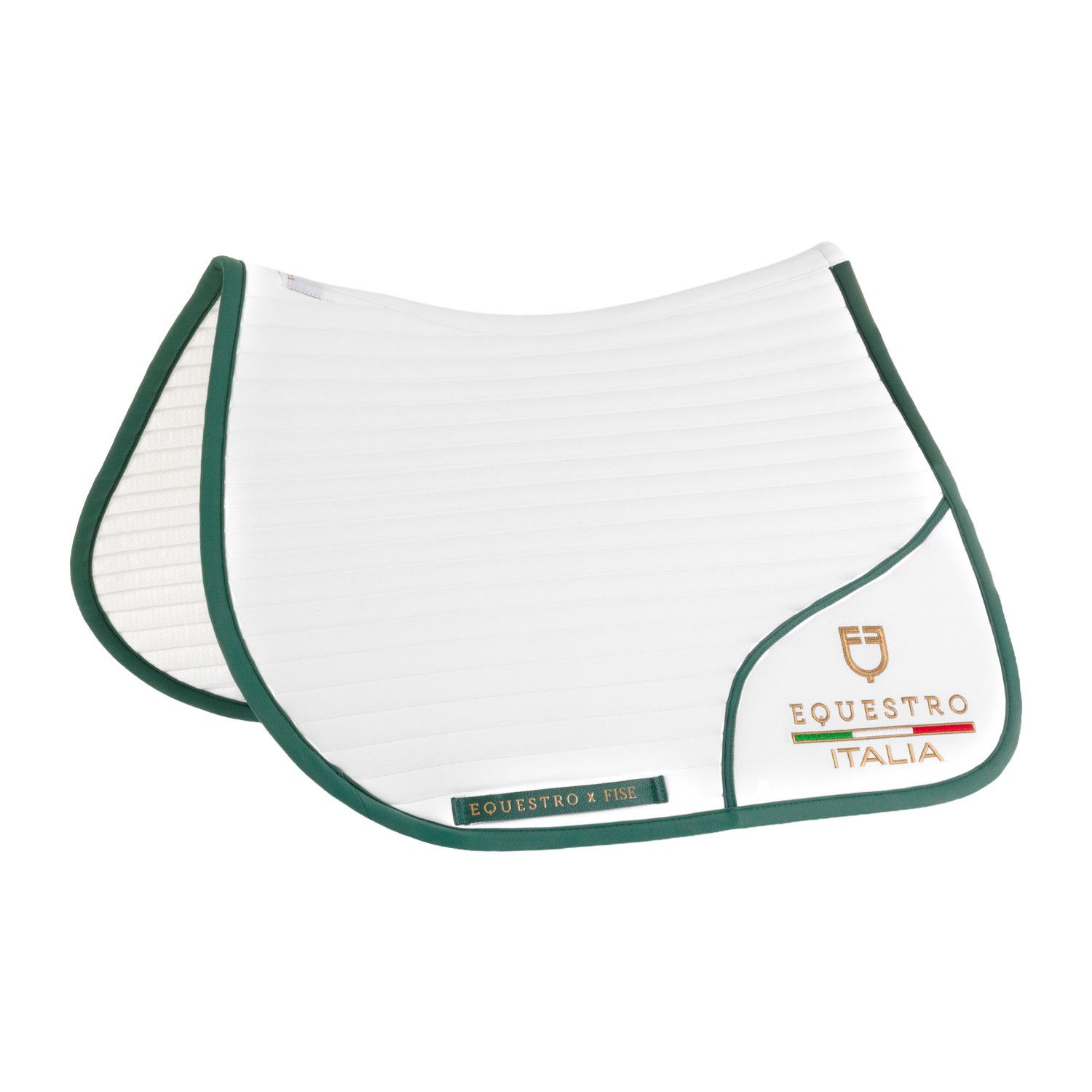 SET SOTTOSELLA + CUFFIA EQUESTRO X FISE 100 WHITE/DEEP SAGE GREEN FULL