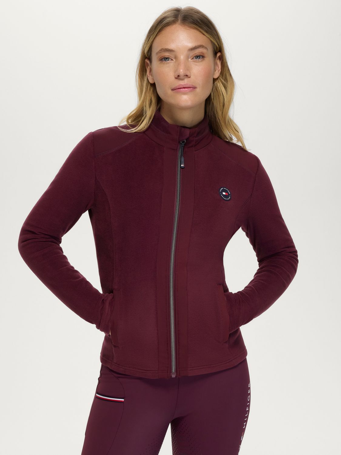 ELMONTE - GIACCA IN PILE DONNA TOMMY HILFIGER DEEP BURGUNDY