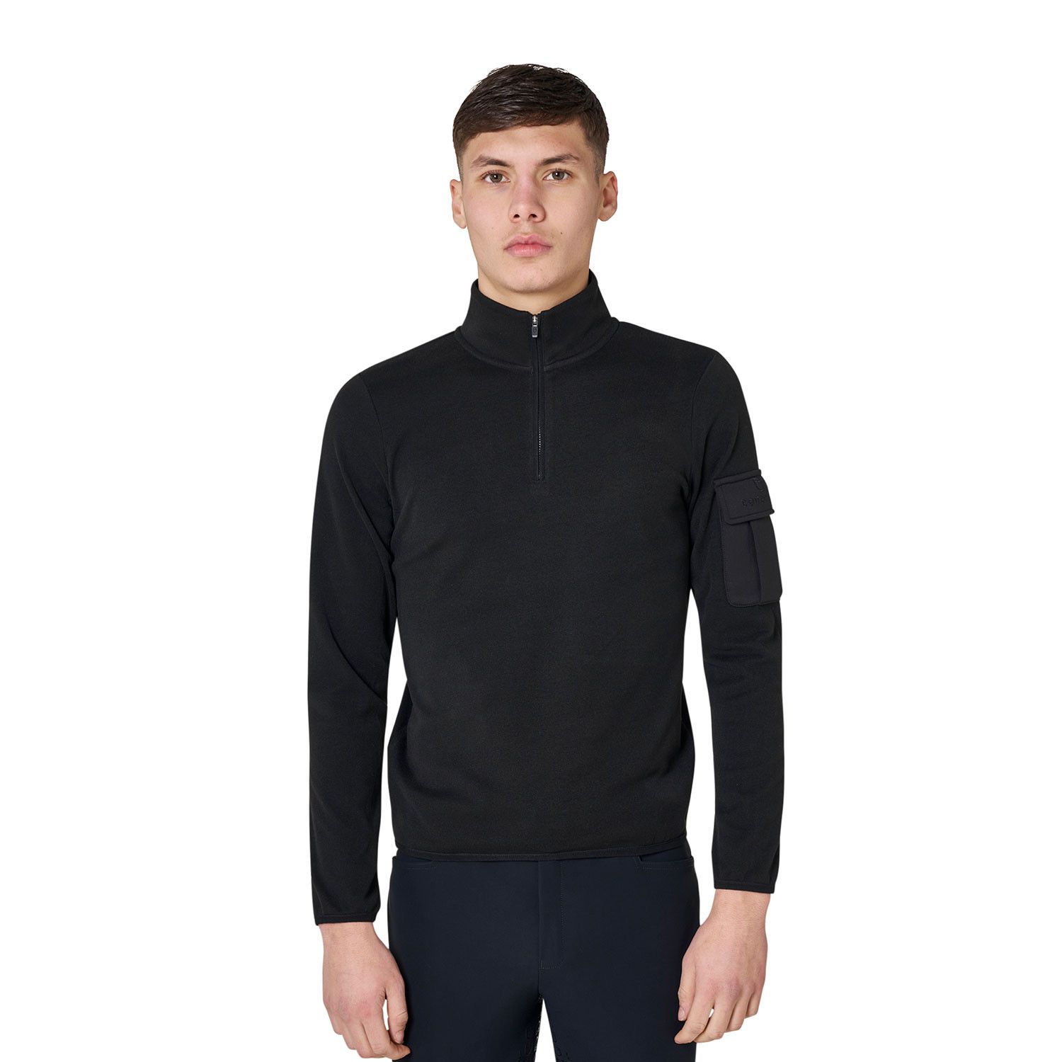 FELPA IN PILE DA UOMO A COLLO ALTO CON ZIP A 3/4 FELPA IN PILE DA UOMO A COLLO ALTO CON ZIP A 3/4