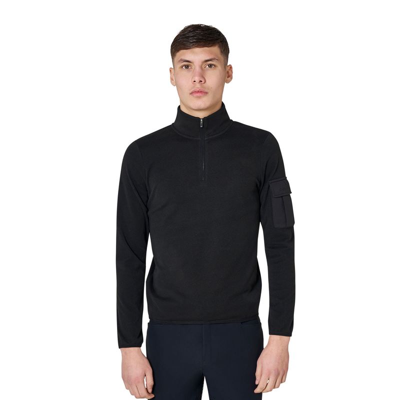 FELPA IN PILE DA UOMO A COLLO ALTO CON ZIP A 3/4