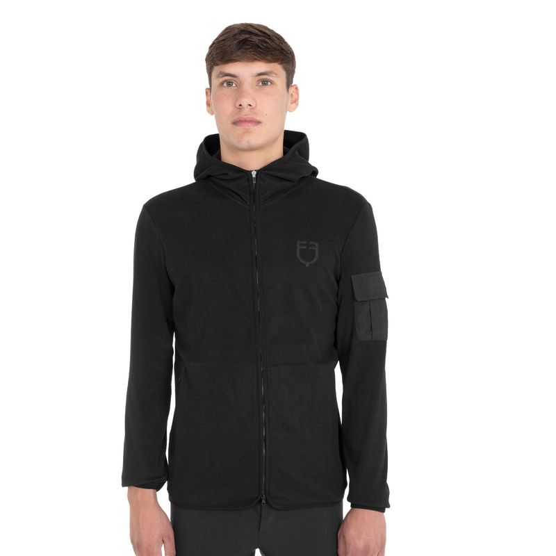 FELPA CON CAPPUCCIO E ZIP IN PILE DA UOMO