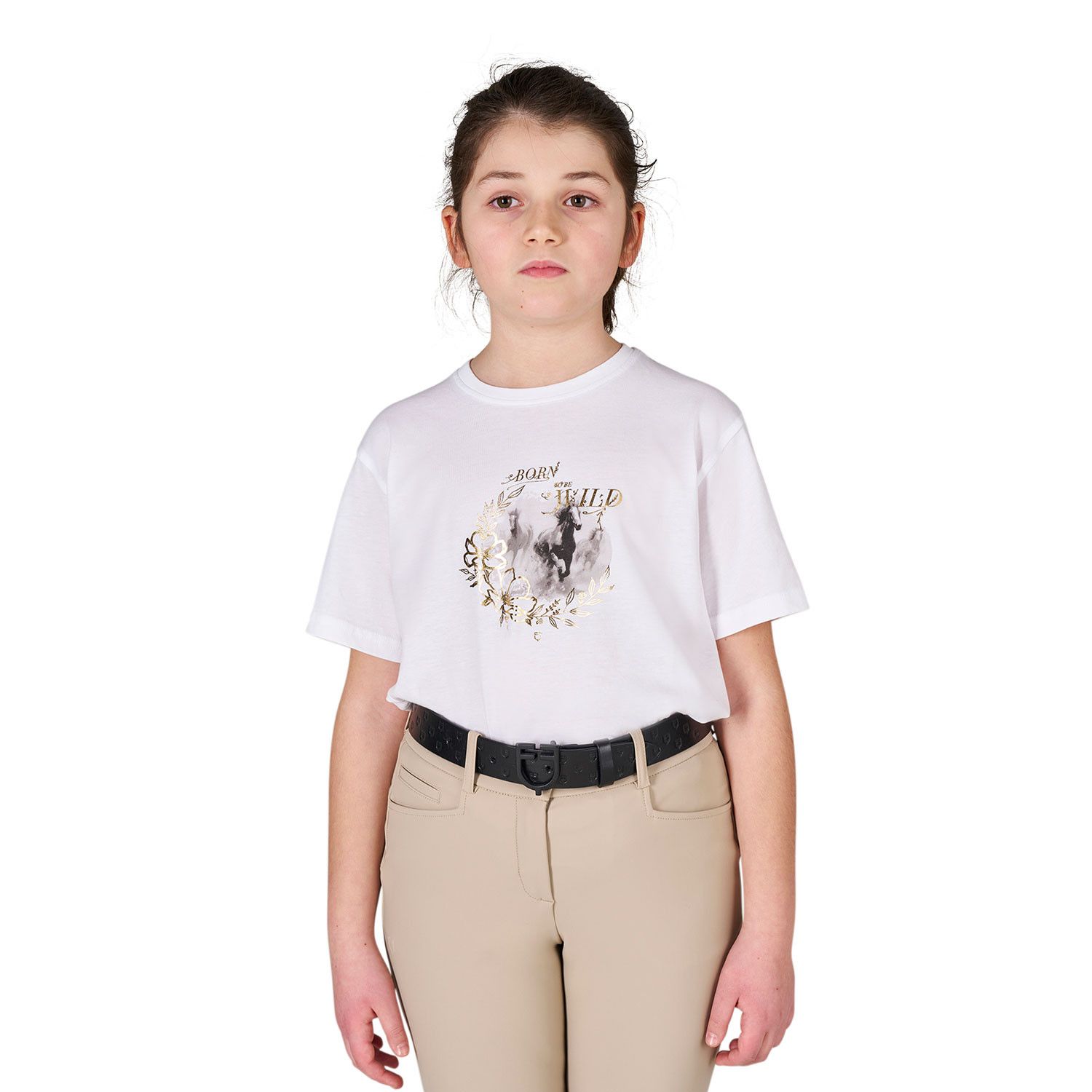 T-SHIRT IN COTONE BAMBINA "BORN TO BE WILD"