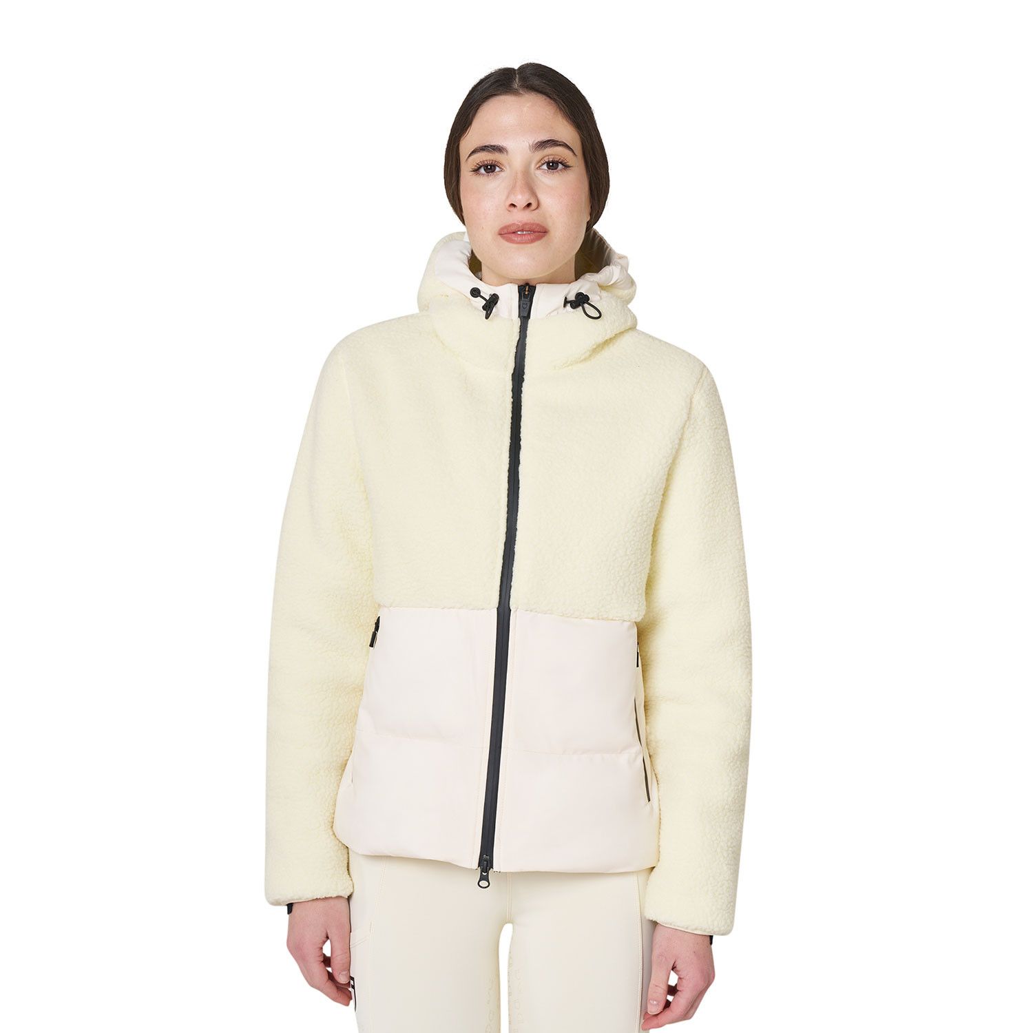 PIUMINO DONNA CON INSERTI IN TESSUTO TEDDY PIUMINO DONNA CON INSERTI IN TESSUTO TEDDY