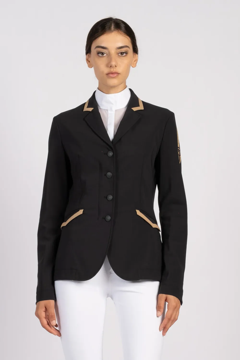 ALESSANDRIA - GIACCA DA COMPETIZIONE DONNA TESSUTO TK BLACK/CARAMEL ALESSANDRIA - GIACCA DA COMPETIZIONE DONNA TESSUTO TK BLACK/CARAMEL