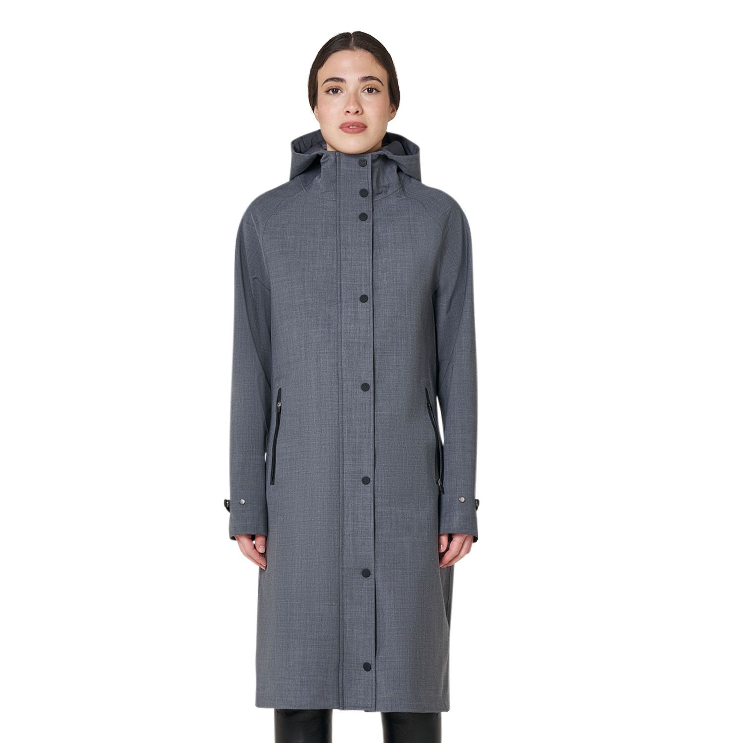 SOFTSHELL DA DONNA LUNGO IN MISTO LANA CON APERTURA POSTERIORE SOFTSHELL DA DONNA LUNGO IN MISTO LANA CON APERTURA POSTERIORE
