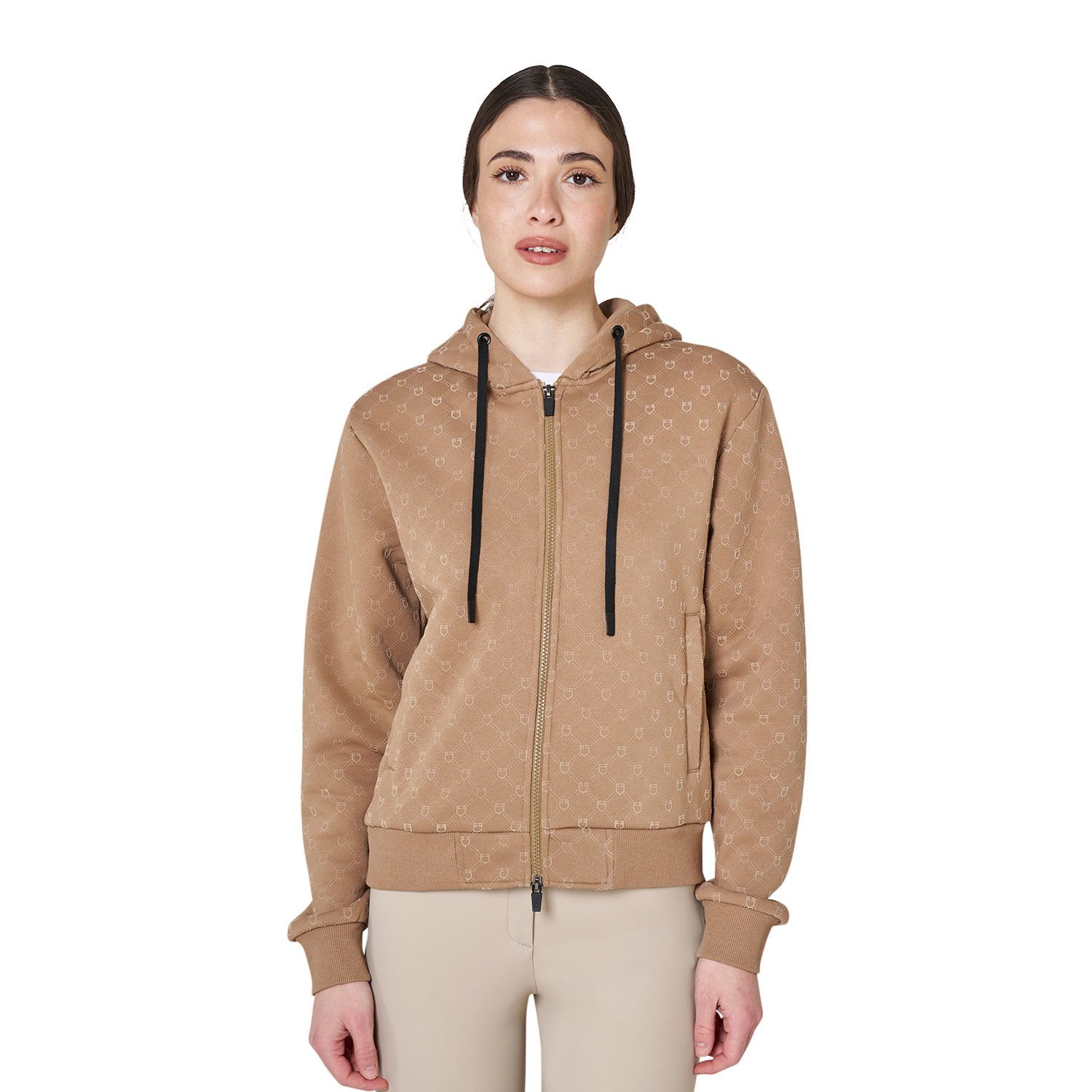 FELPA DONNA MONOGRAM CON CAPPUCCIO E ZIP FELPA DONNA MONOGRAM CON CAPPUCCIO E ZIP