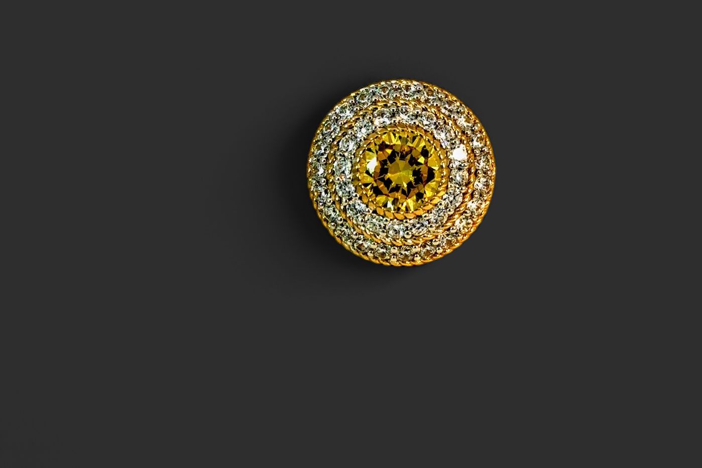 Lds 925 Sterling Silver CZ Yellow Citrine  Ring/Size  7/0047407