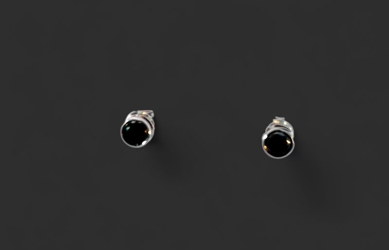 925 Sterling Silver 3ctw Black Diamond Stud Earring