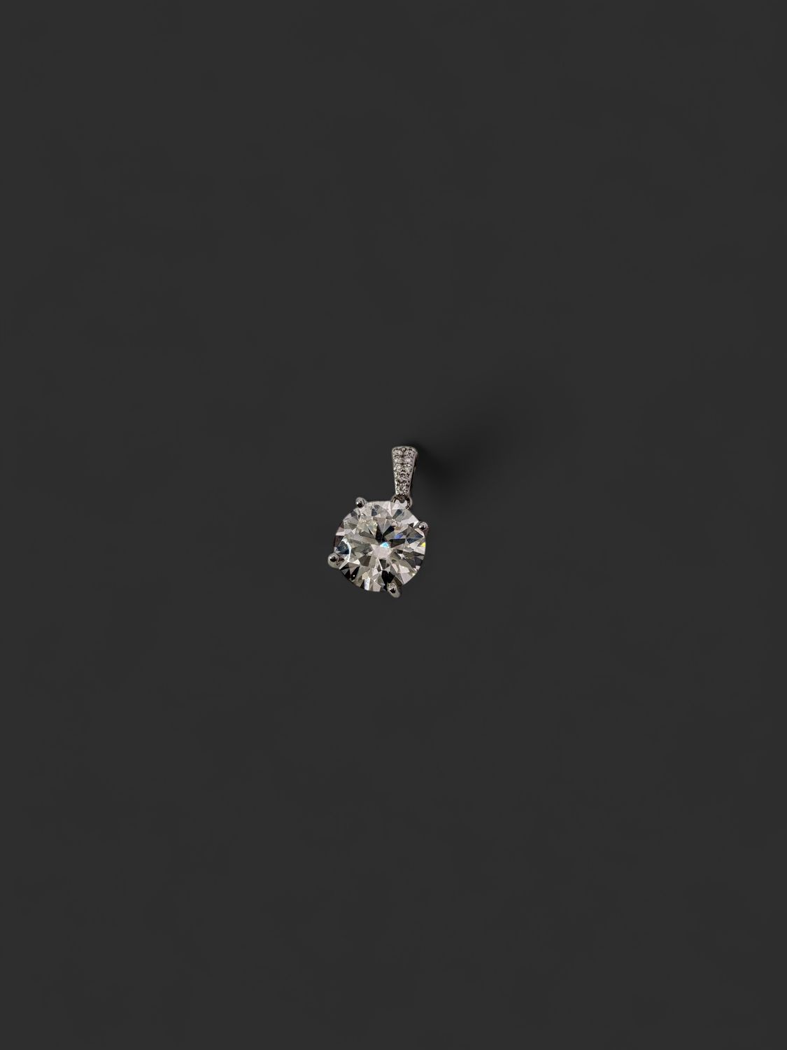 925 Sterling Silver 4ctw Moissanite Pendant/0058919