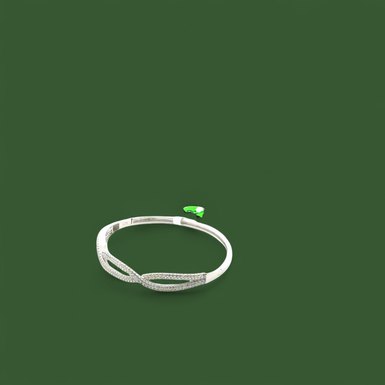 Lds 925 Sterling Silver CZ Bangle Bracelet /118556