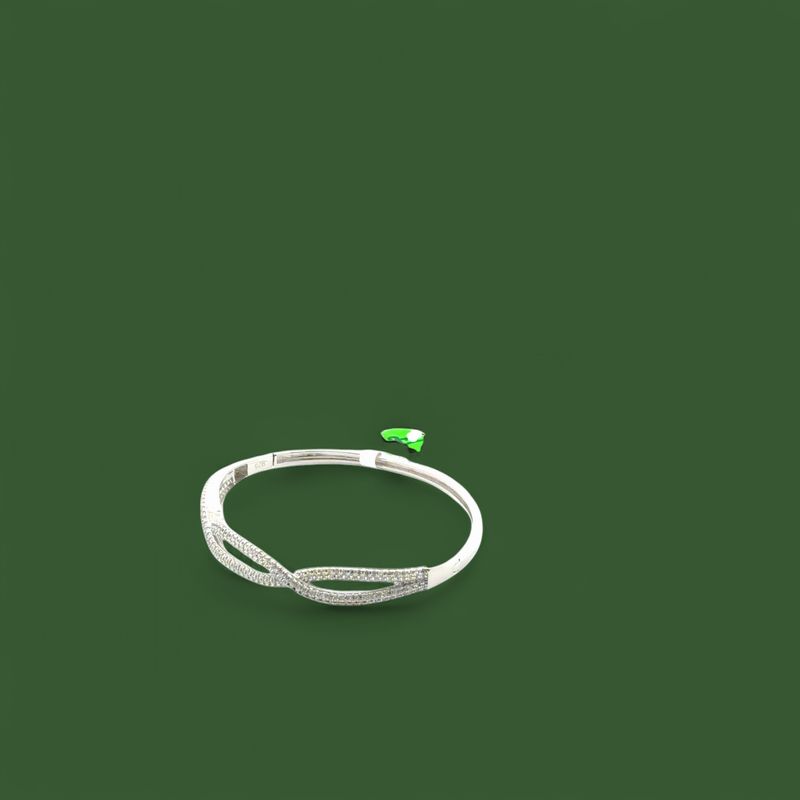 Lds 925 Sterling Silver CZ Bangle Bracelet /118556