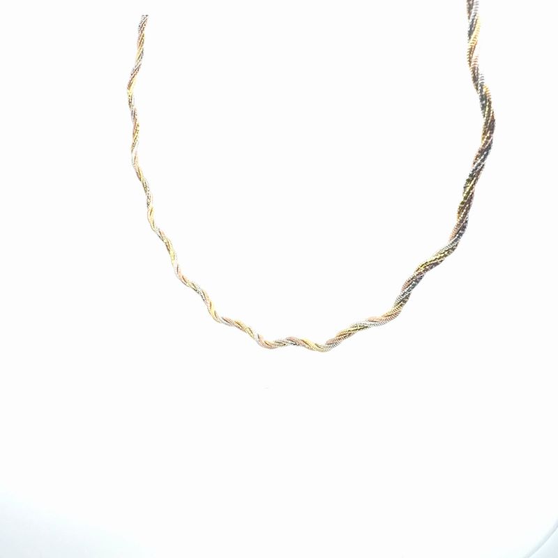 16in  GP 925 Sterling Silver Omega Wave Necklace