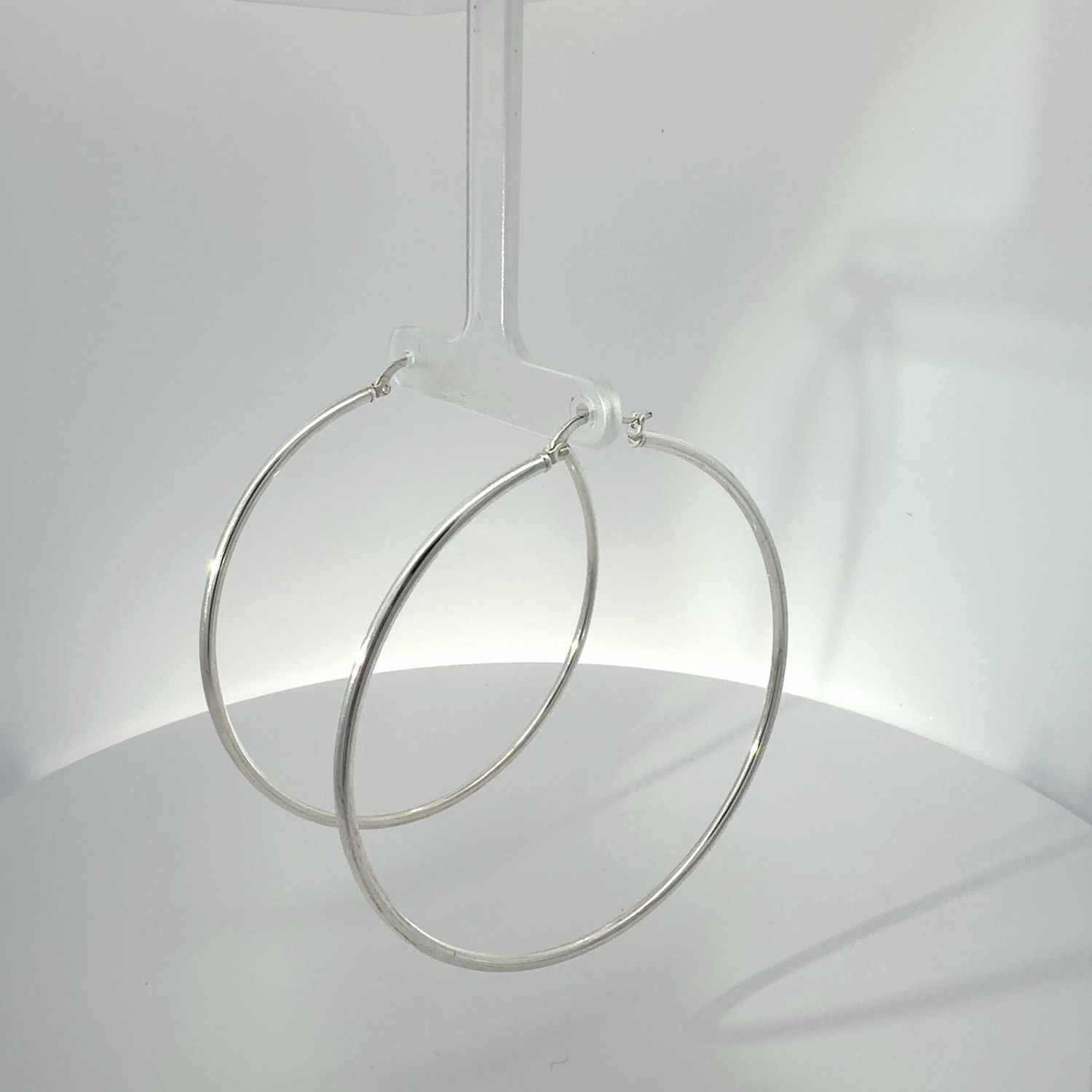 2mm 925 Sterling Silver Hoop Earring/2.5in