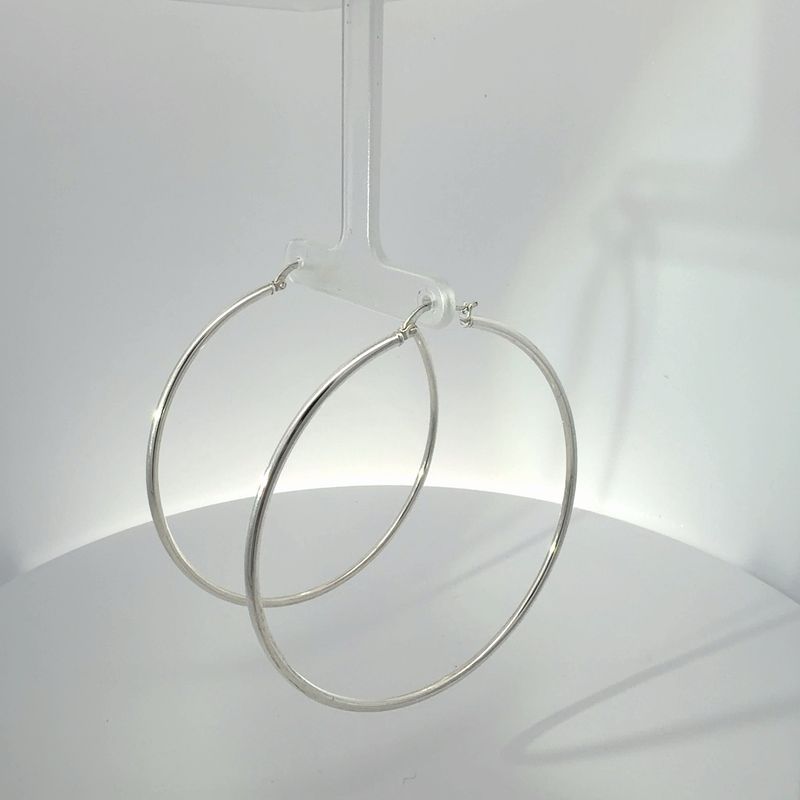 2mm 925 Sterling Silver Hoop Earring/2.5in