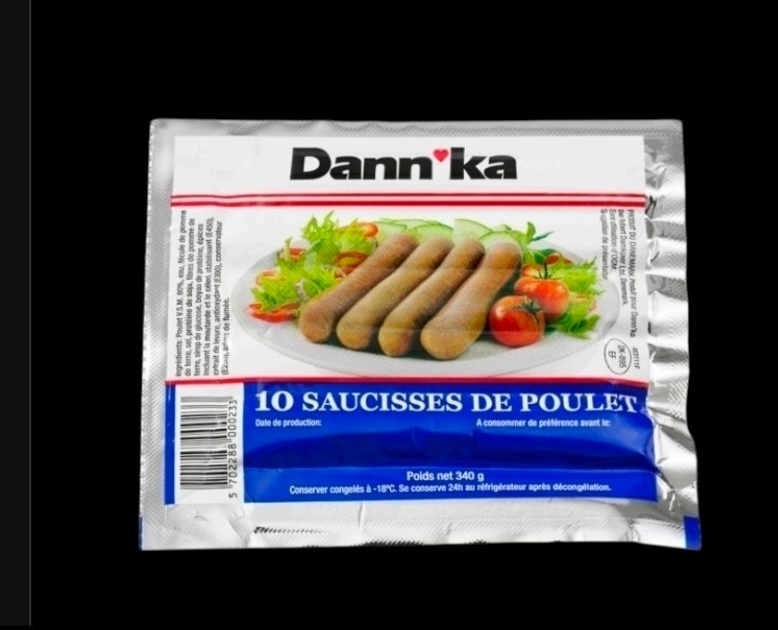 Dann'ka saucisse de poulet carton de 7 paquets 340g