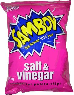 Samboy Salt &amp; Vinegar Chips · 45 g