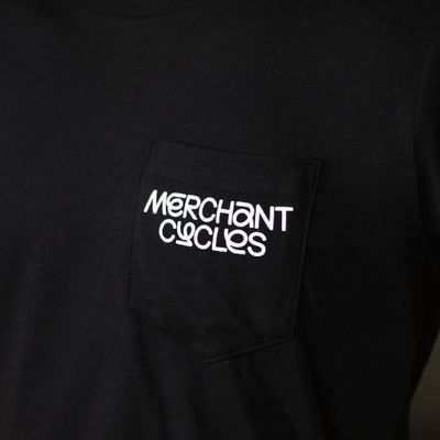 2025 Merchant Cycles Black Pocket Tee