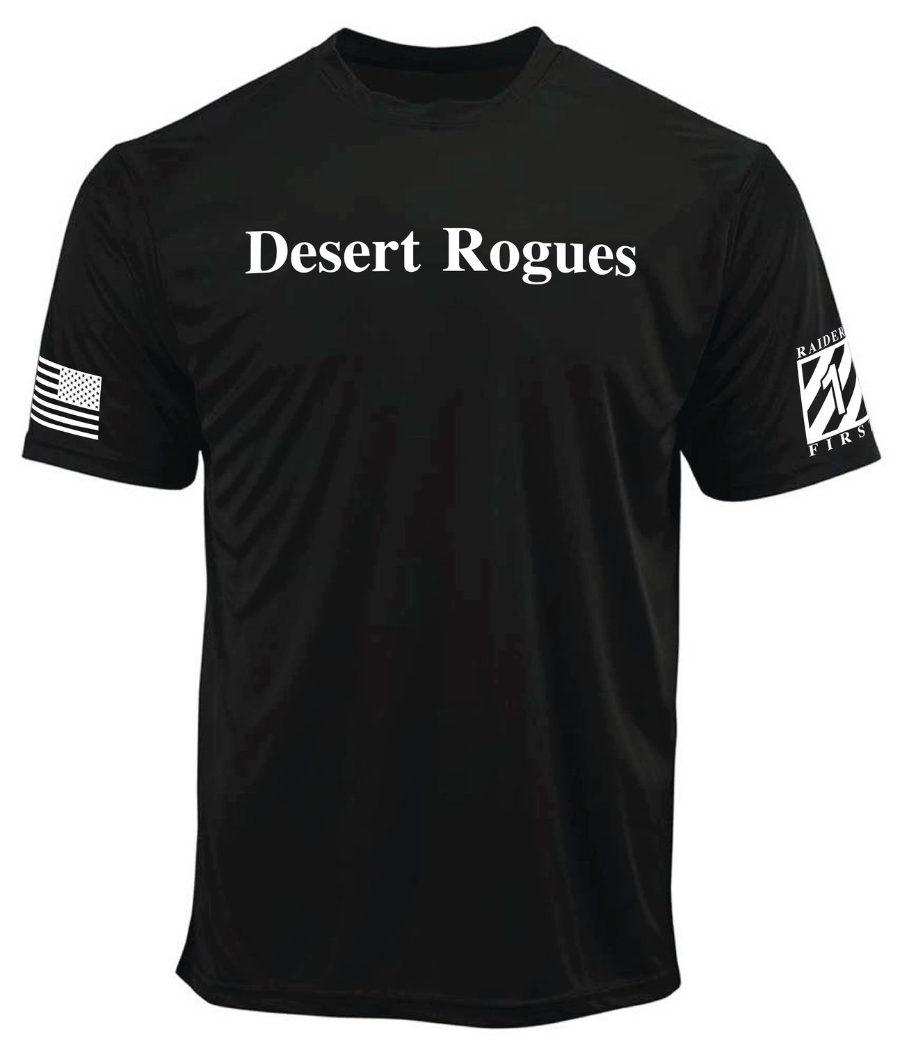 1-64 AR Desert Rogue Soldier Moisture Wicking Tee Shirt- Black