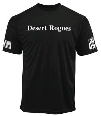 1-64 AR Desert Rogue Soldier Moisture Wicking Tee Shirt- Black