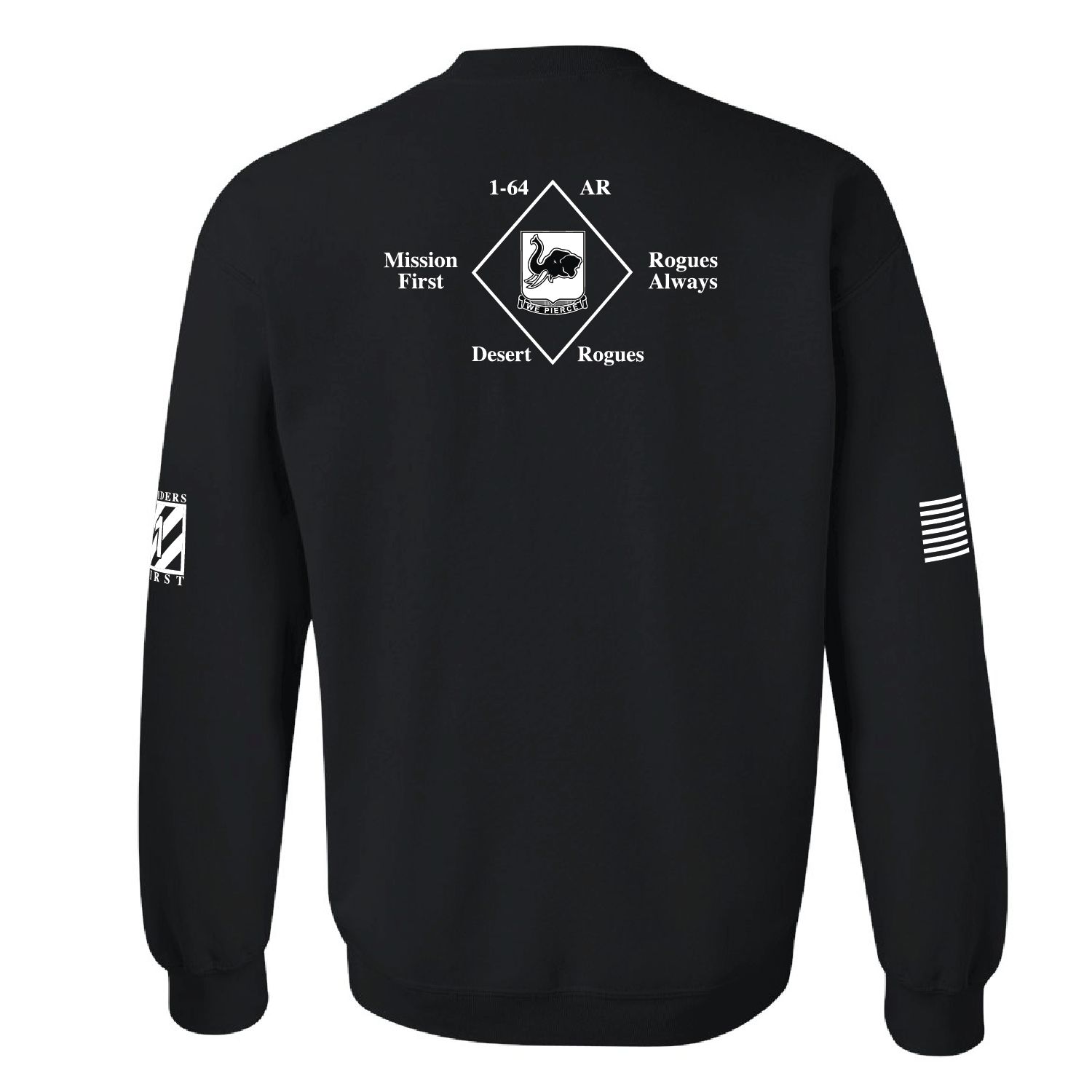 1-64 AR We Pierce 50/50 Cotton Crew Neck Sweatshirt- Black