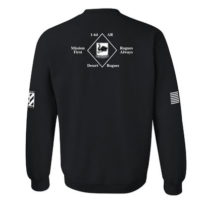 1-64 AR We Pierce 50/50 Cotton Crew Neck Sweatshirt- Black