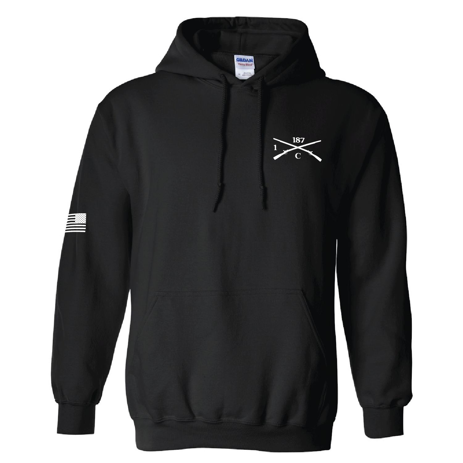 1-187 Crusher Hooded SweatShirt - Black