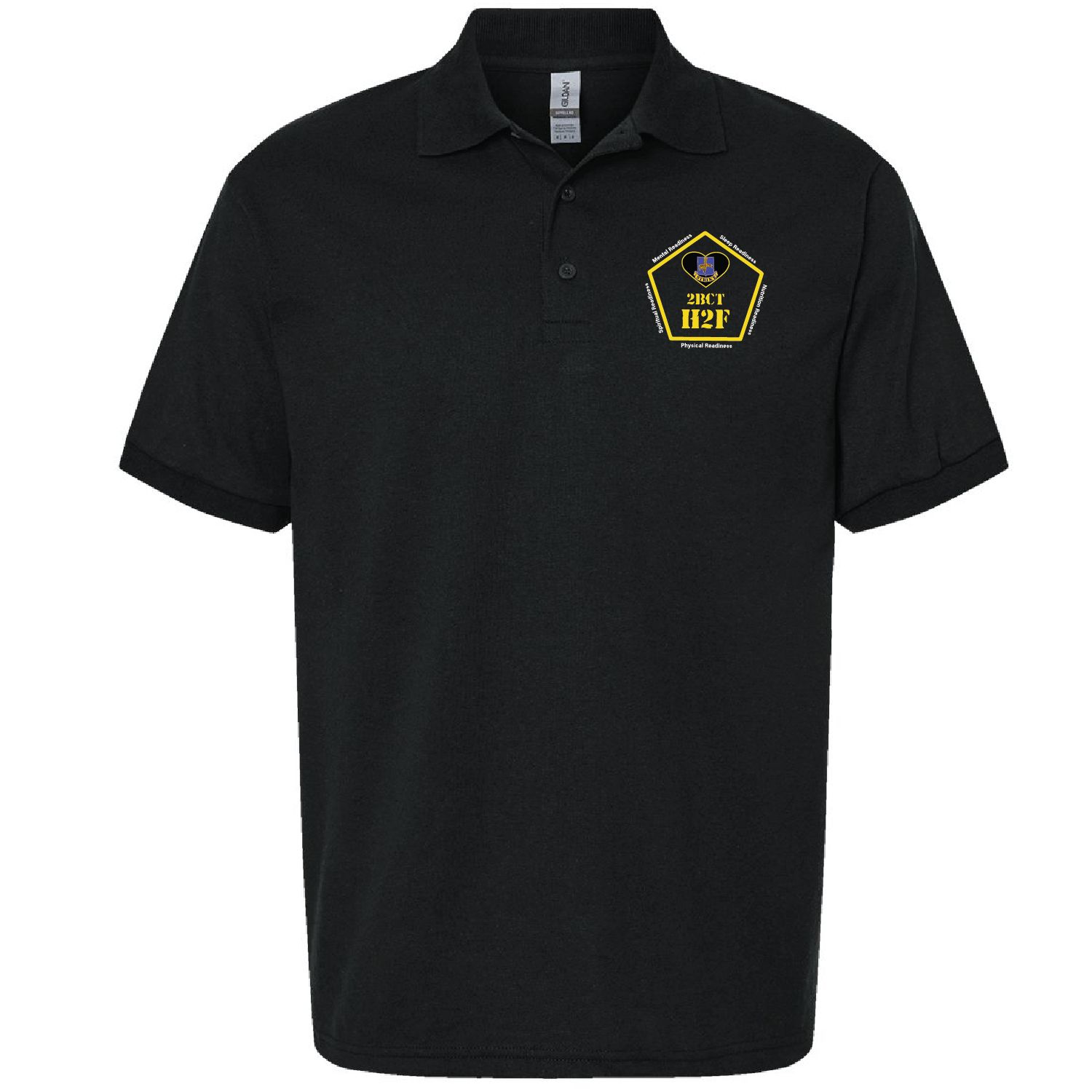 2BCT-H2F Unisex Black Polo