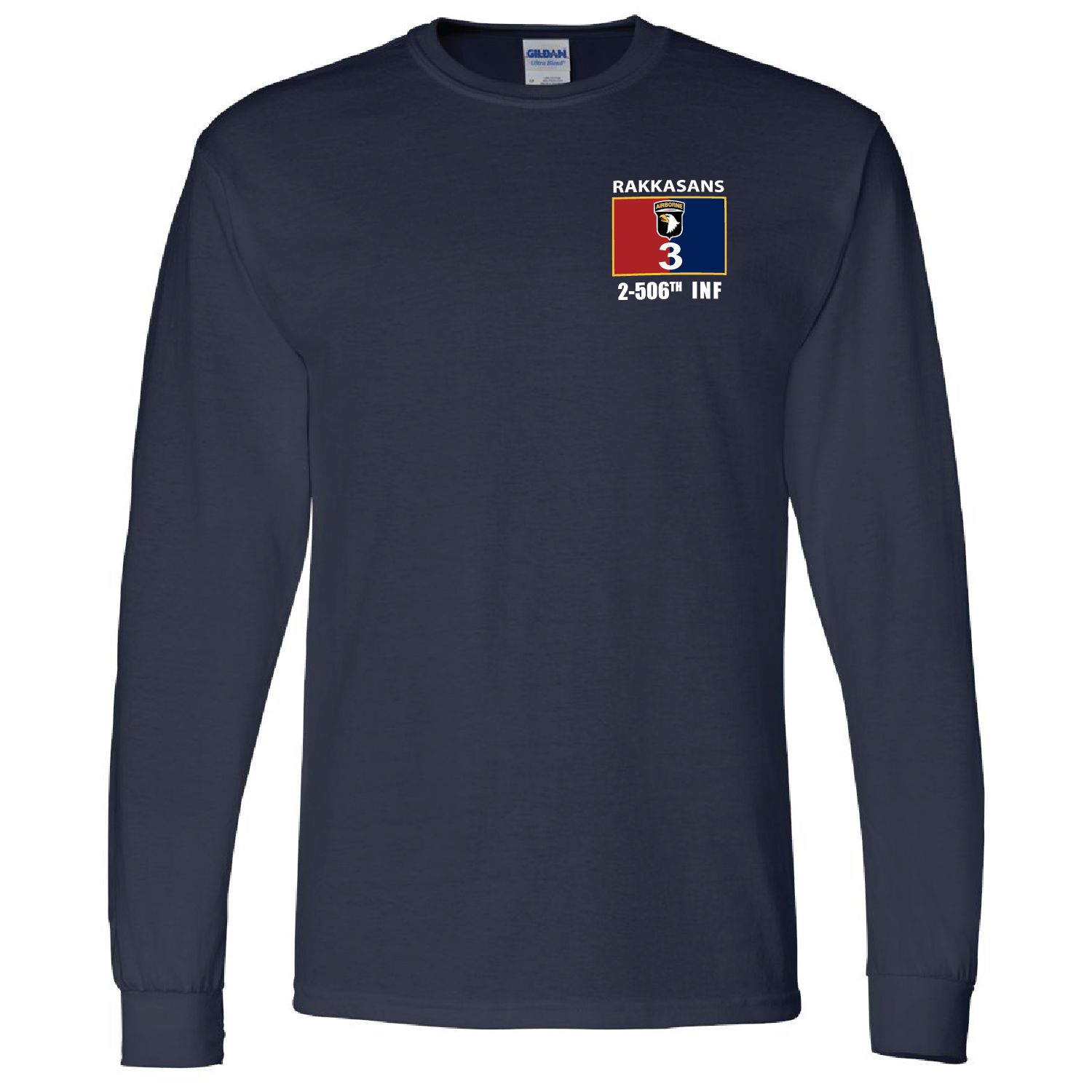 2-506th Rakkasans - White Currahe Long Sleeve Tee