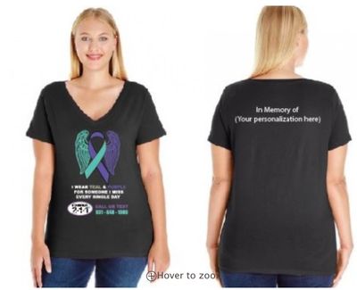 Crisis 211 Fundraising Curvy V Neck Tee Crisis 211 Fundraising Curvy V Neck Tee