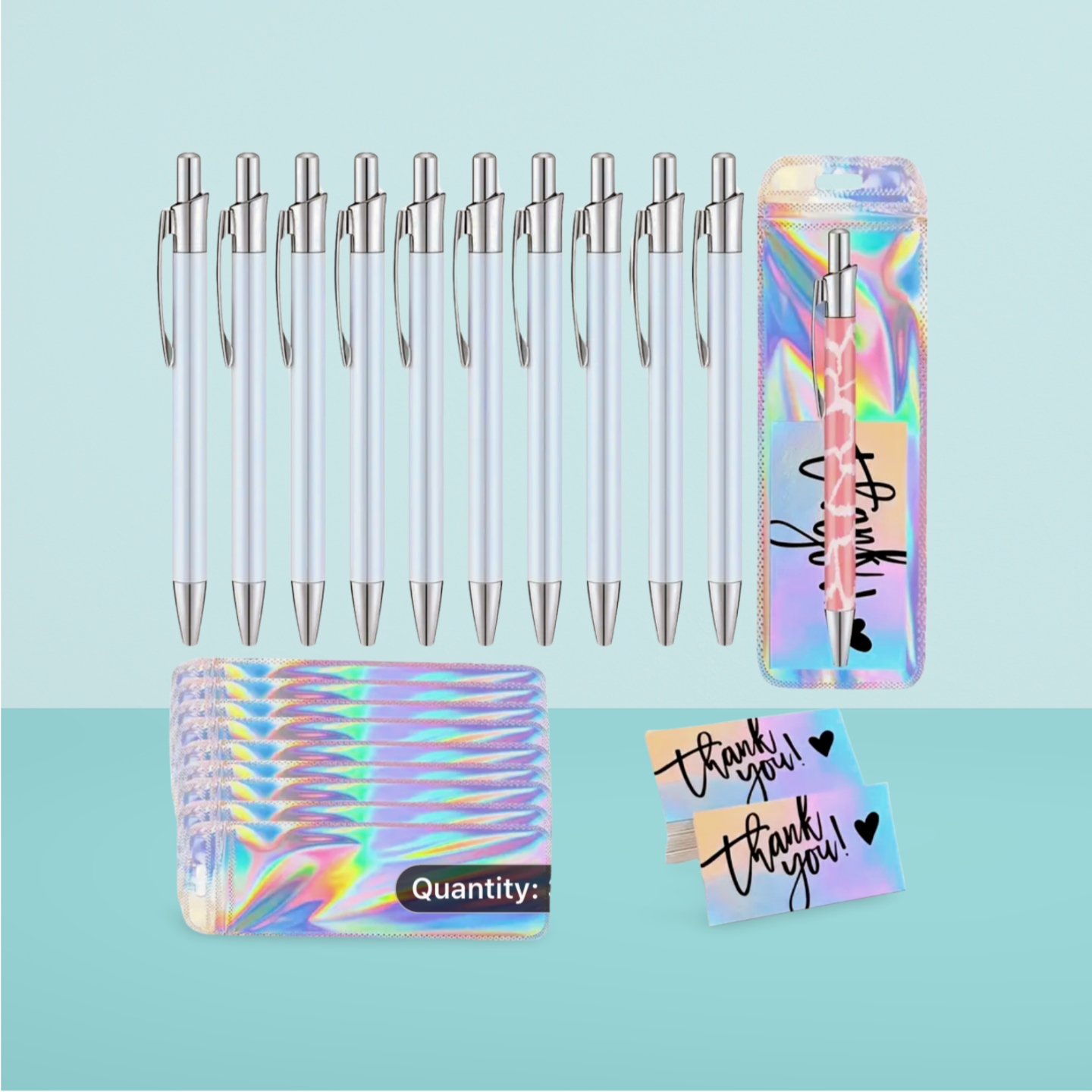 Pen - Silver Button  with clip