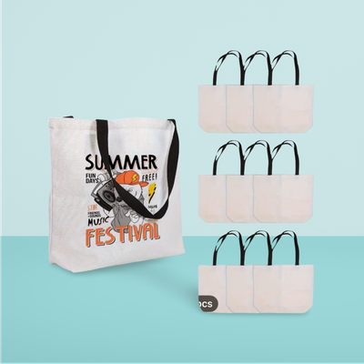 Tote Bag Black Handle - Natural XL