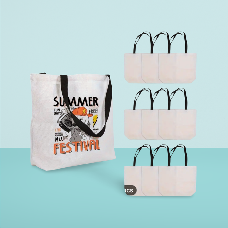 Tote Bag Black Handle - Natural XL