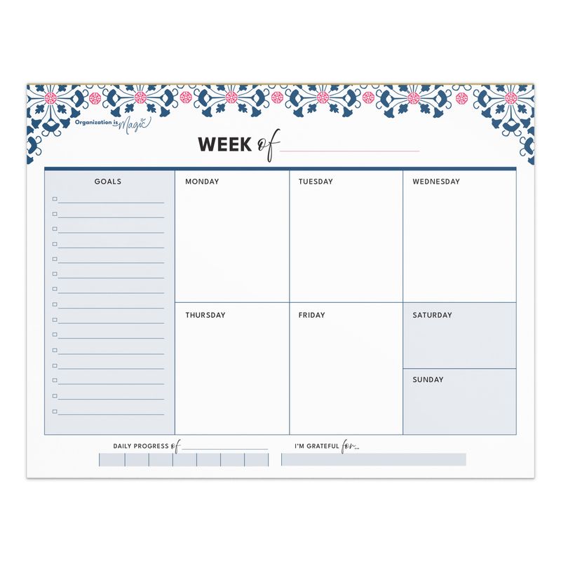 Weekly Planner Notepad - Simplified Boxes (50 wks)