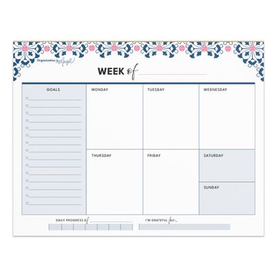 Weekly Planner Notepad - Simplified Boxes (50 wks)