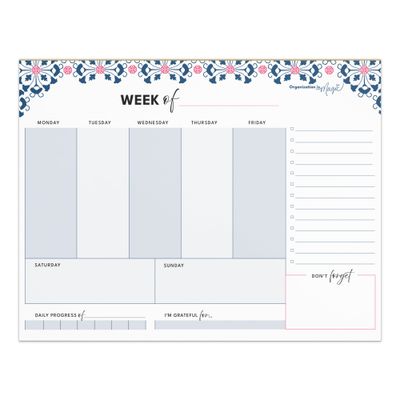 Weekly Planner Notepad - Simplified Columns (50 wks)