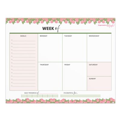 Weekly Planner Notepad - Simplified Boxes (50 wks)