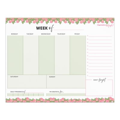 Weekly Planner Notepad - Simplified Columns (50 wks)