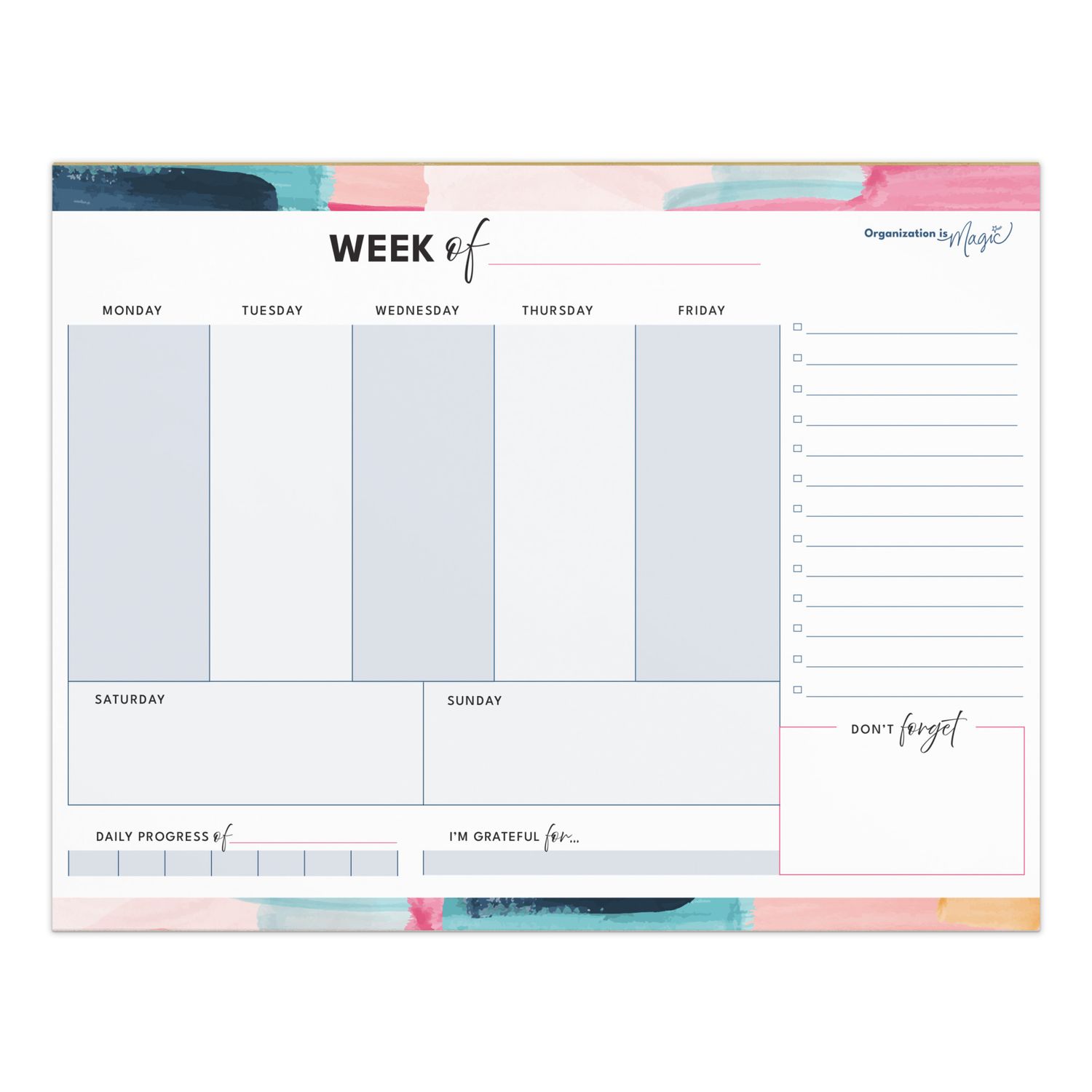 Weekly Planner Notepad - Simplified Columns (50 wks)