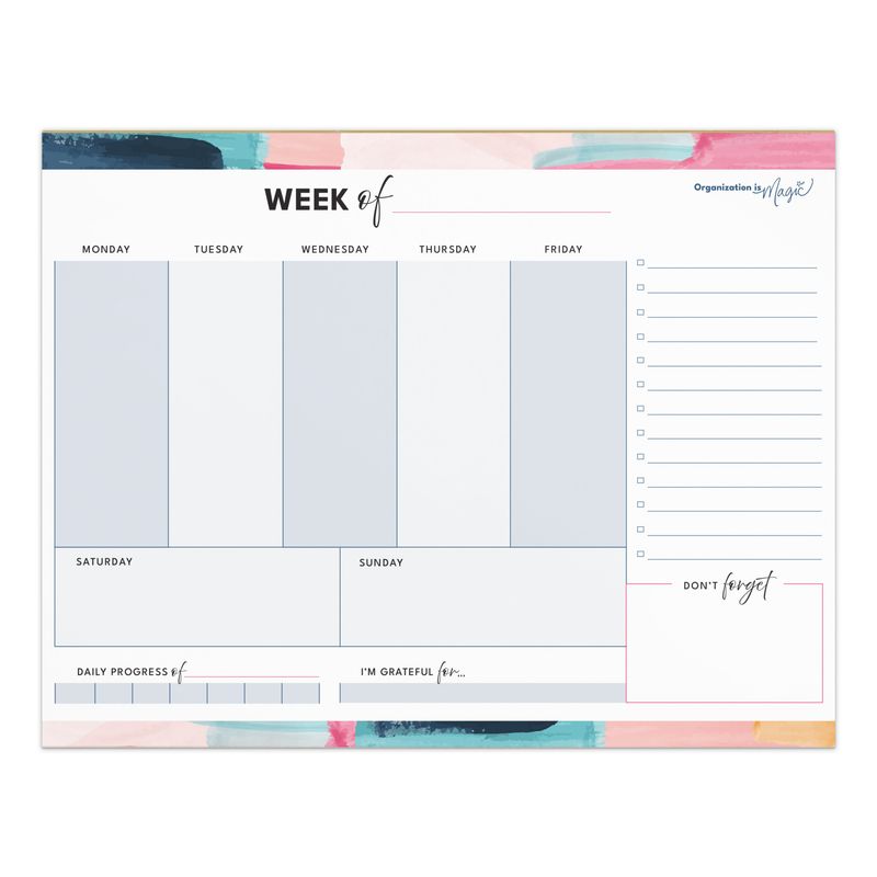 Weekly Planner Notepad - Simplified Columns (50 wks)