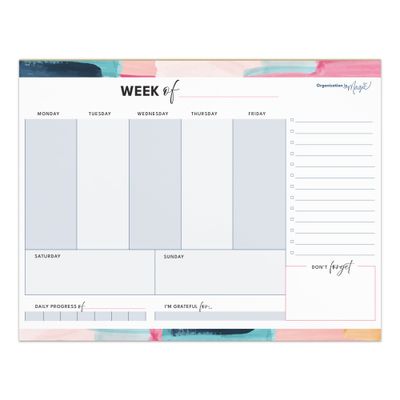 Weekly Planner Notepad - Simplified Columns (50 wks)