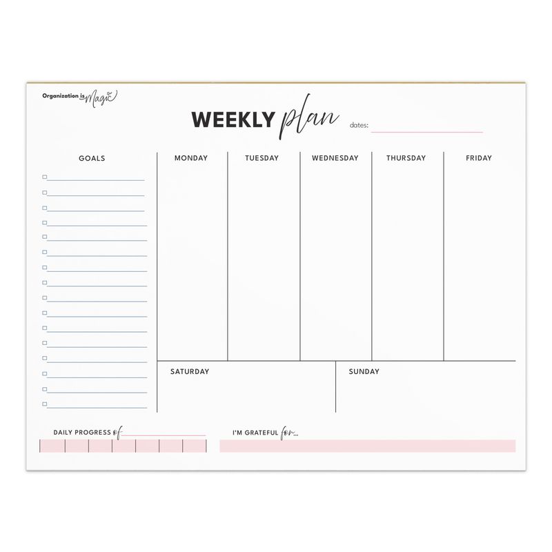 Weekly Planner Notepad - Simplified Columns (50 wks)