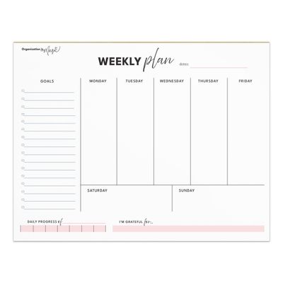 Weekly Planner Notepad - Simplified Columns (50 wks)